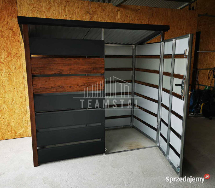 Wiata śmietnikowa spad tył 2x06m Antracyt drewno śląskie Dąbrowa Górnicza sprzedam