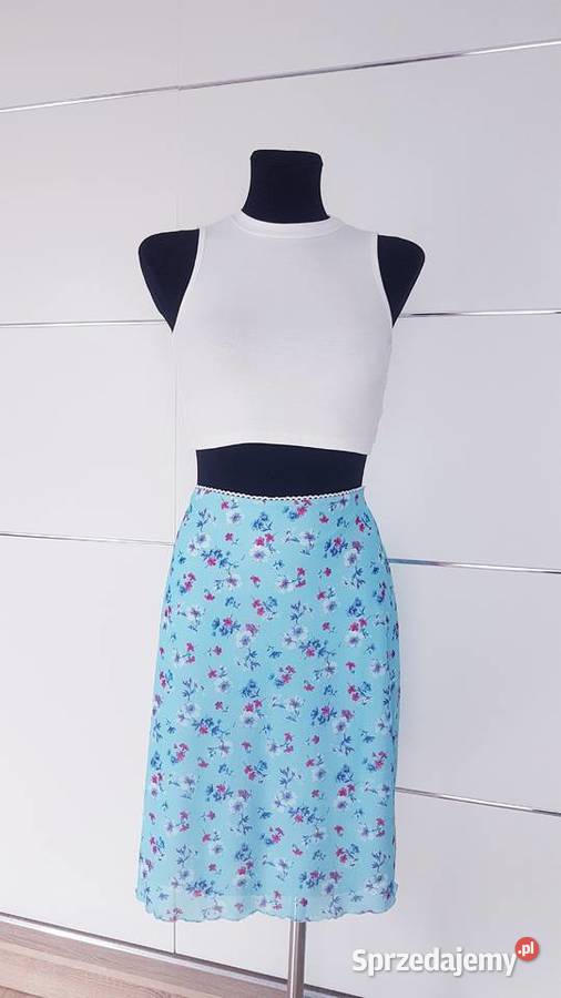 Spódnica Niebieska Kwiatuszki niebieski śląskie sprzedam