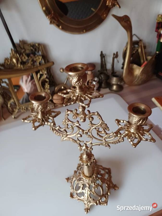 Przepiękny świecznik mosiężny Poznań