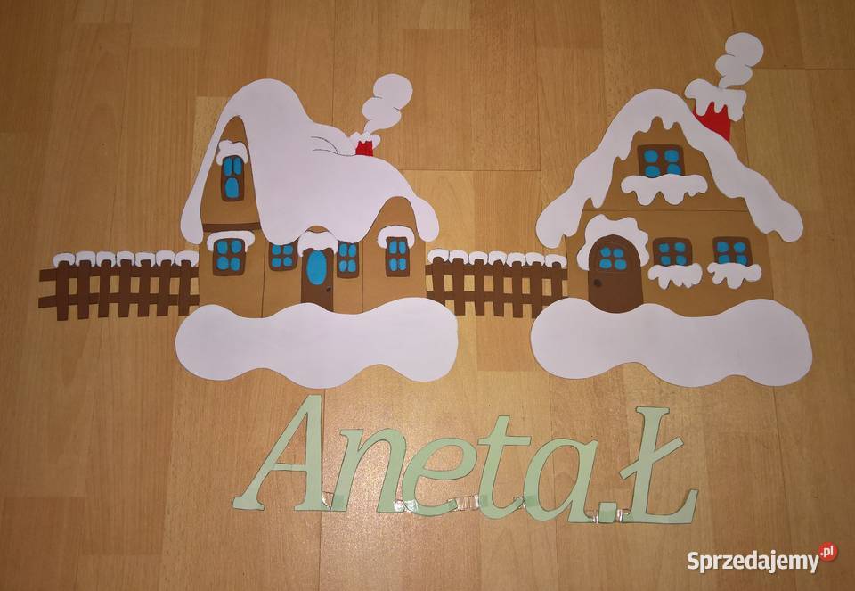 Dekoracje dwustronne okienne o tematyce zimowej Ryki