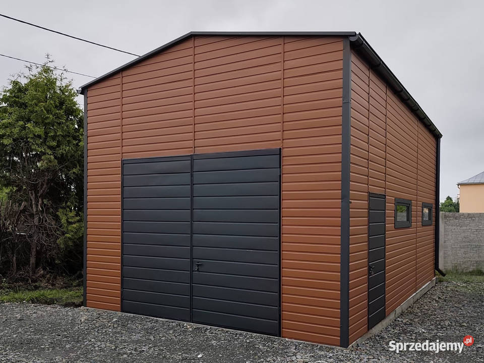 Blaszana hala 58m jasny brąz matowy grafit Gdańsk