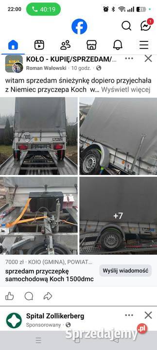sprzedam przyczepę Koch 1500 dmc 2016 r Koło