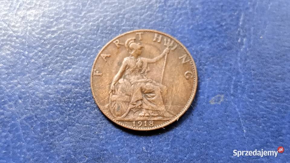 Stare monety 1 farthing 1918 Anglia Lesko