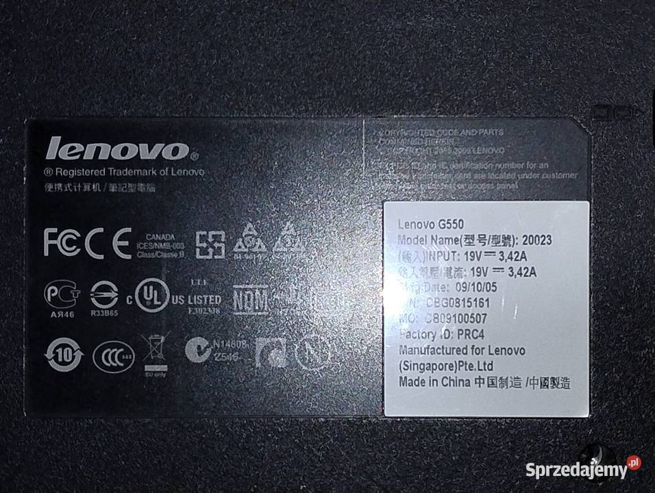 Płyta Główna Laptopa Lenovo G550 KIWA7 LA5082P Witnica