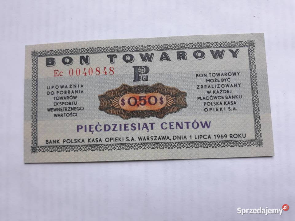 Bon towarowy 050 centów 1969 Warszawa