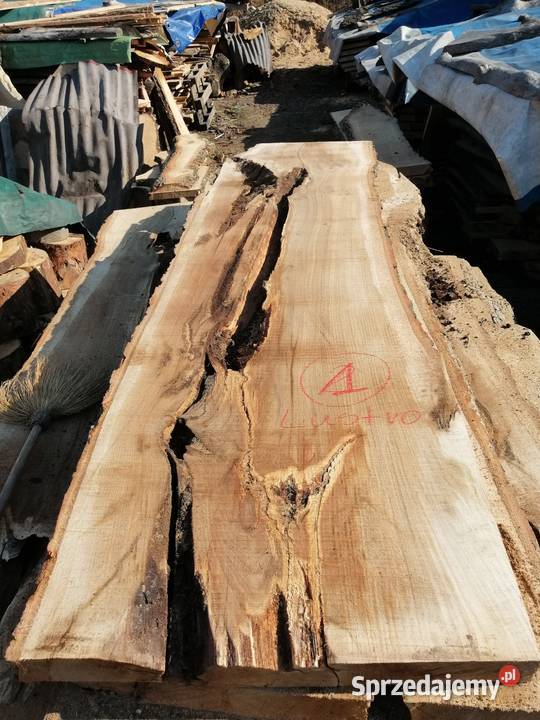 monolit dąb 245x65x65 stolik kawowy live edge sprzedam