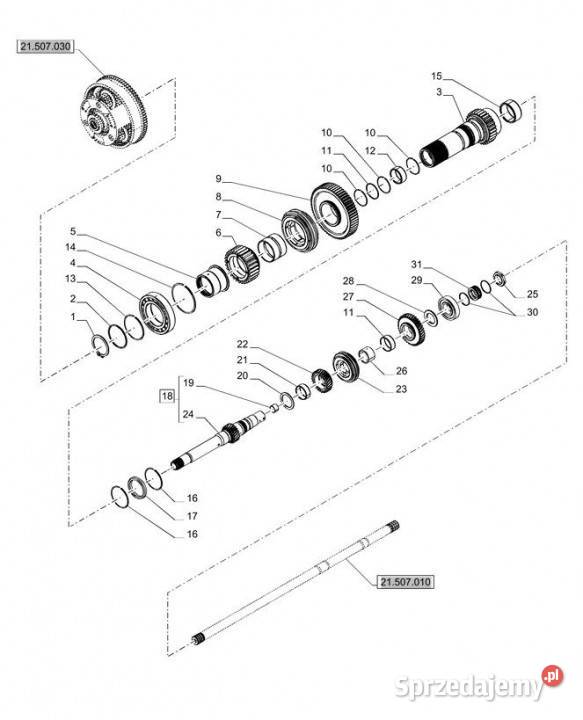 Holland T6070 Wałek 6105mm l 84152252 Jastrzębniki
