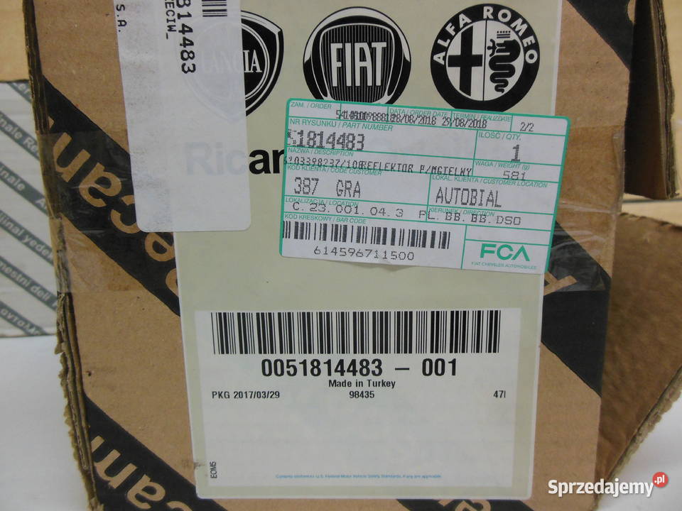 HALOGEN PRAWY PRZÓD FIAT DOBLO 20102022 osobowe