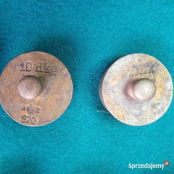 Staresygnowane odważniki handlowe z brązu 13 3 z Wrocław