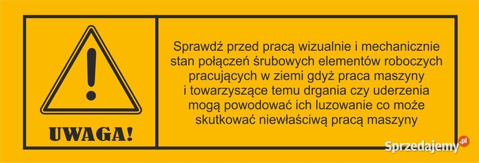 Naklejka ostrzegawcza połączenie śrubowe Kamionna