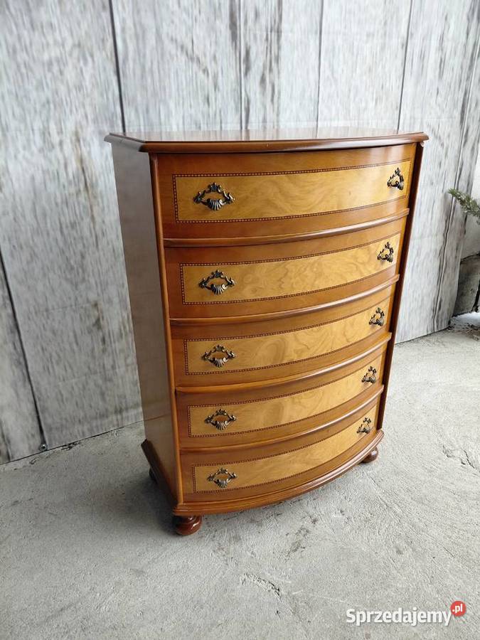 Szafka komoda brzuchatka gięta z intarsją w kujawsko-pomorskie Byczyna