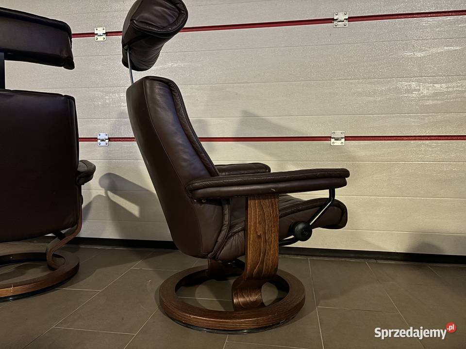 Dwa luksusowe fotele skóra Ekornes StressLess dolnośląskie Wrocław sprzedam