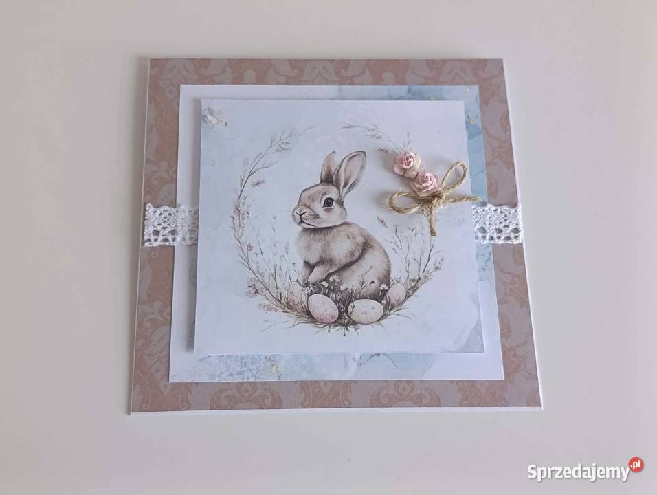 Kartka ręcznie robiona Świąteczna Wielkanoc 6 Łódź