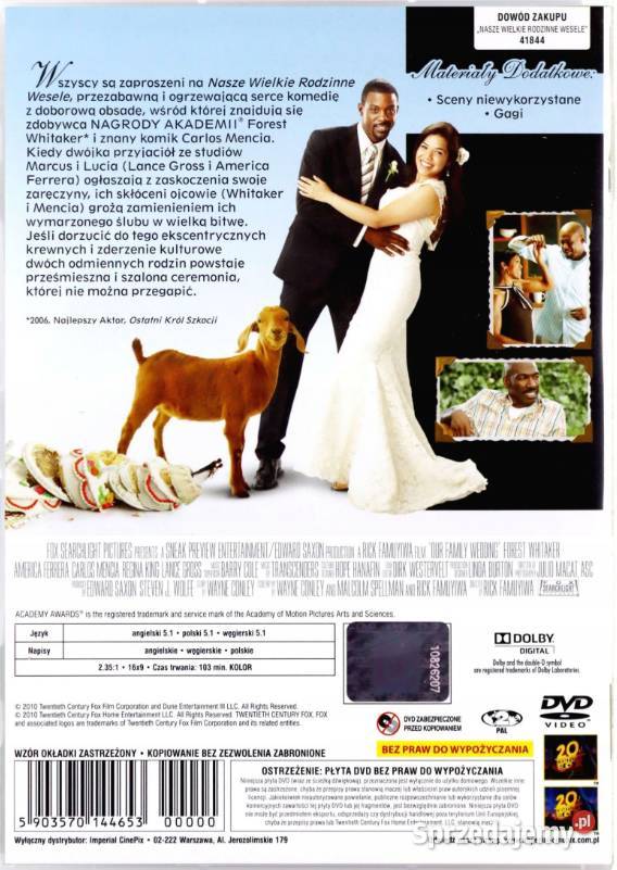 NASZE WIELKIE RODZINNE WESELE FOREST WHITAKER wielkopolskie sprzedam