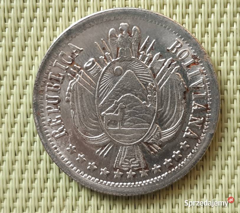 MonetaNumizmatKopia 1 BOLIVIANO 1867 BOLIVIA 5 Pruszków sprzedam