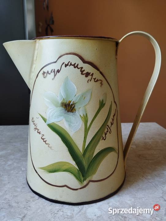 Komplet metalowych dzbanków konewek Wyposażenie wnętrz Częstochowa