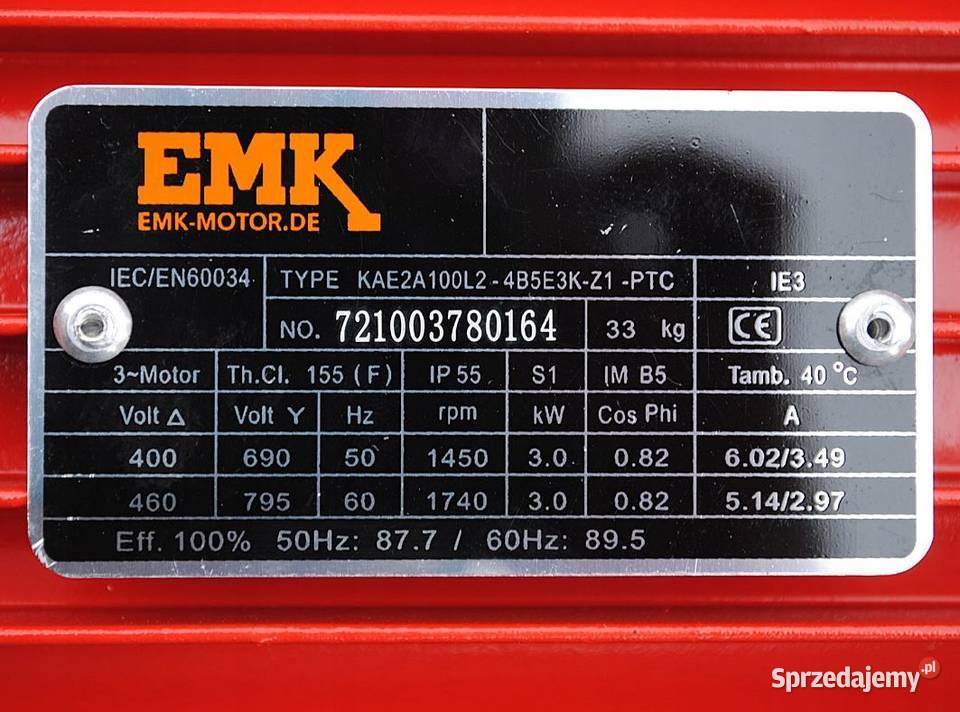 Silnik elektryczny kołnierzowy 3kw 1450obrmin Pozostałe Kargowa