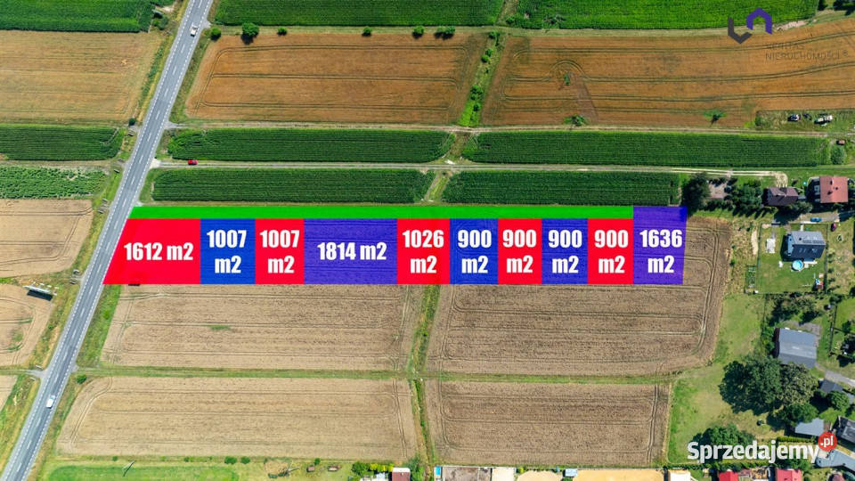 Działka na sprzedaż Paniówki Zwycięstwa 1612m2 asfalt