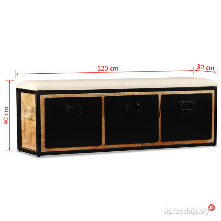 vidaXL Ławka do przechowywania 3 szuflady drewno mazowieckie Warszawa