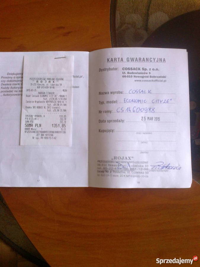 Rower DamkaCOSSAK ECONOMIC CITY 26 Rzeszów