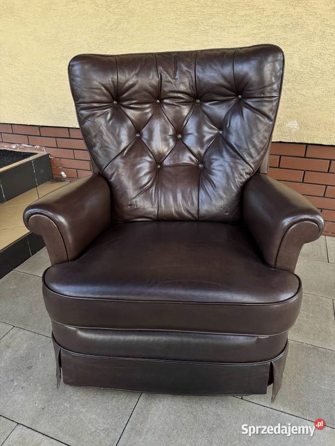 Fotel relaks skórzany bujany rozkładany pod nogi Garwolin sprzedam