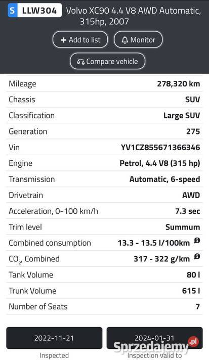 SILNIK B8444S Volvo S80 II XC90 44 V8 316