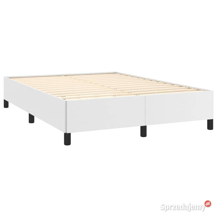 Rama łóżka białe sztuczna skóra 140x190 WM347246 mazowieckie Warszawa sprzedam