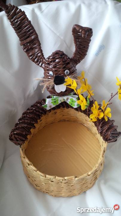 dekoracje wielkanocne wiklina papierowa Janów Lubelski