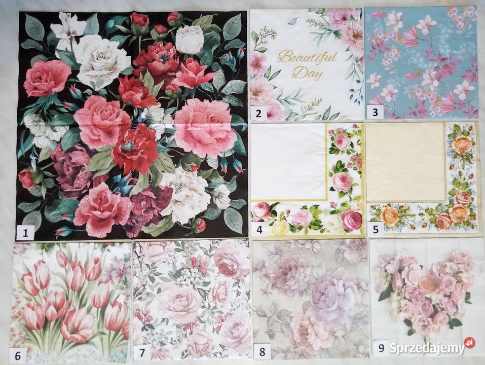 Serwetki decoupage kwiaty zestaw C Laskowiec