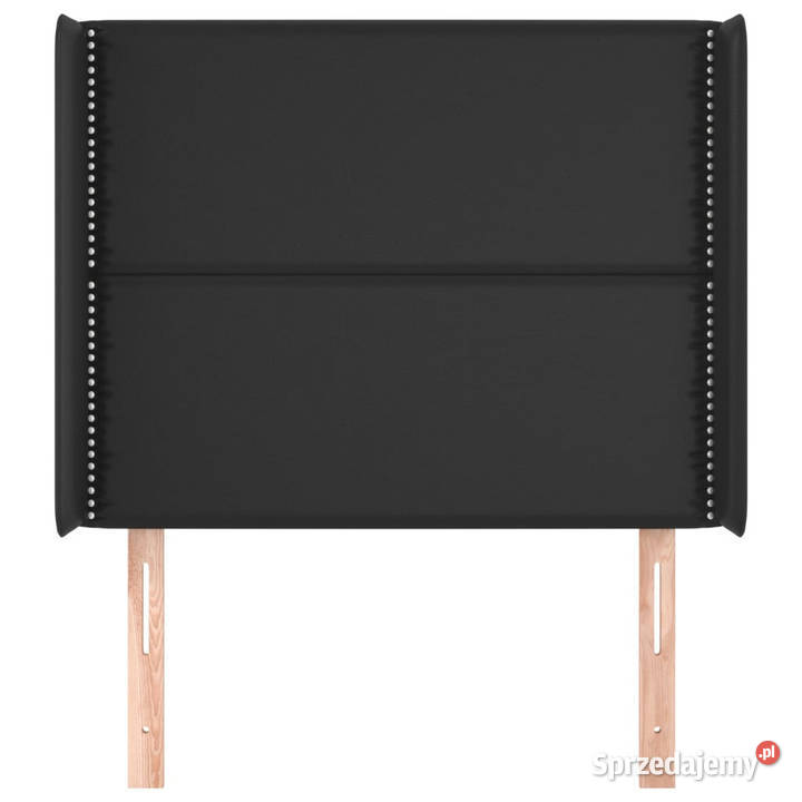 Zagłówek uszak czarny 83x16x118128 sztuczna