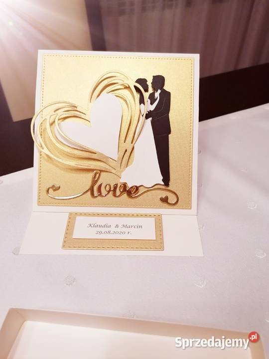 Kartka sztalugowa w pudełku ręcznie wykonana Strzebiń