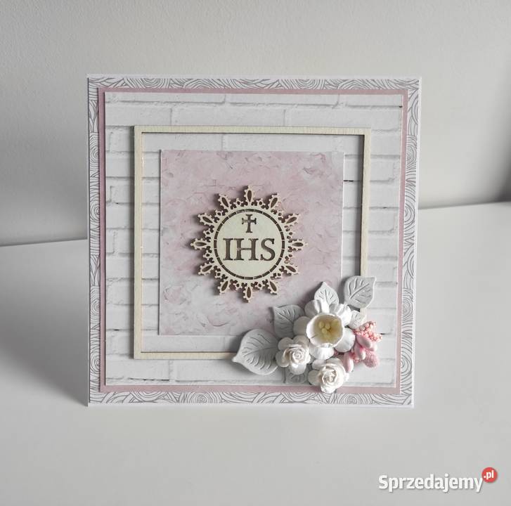 Kartka ręcznie robiona na Komunię Świętą 4 z