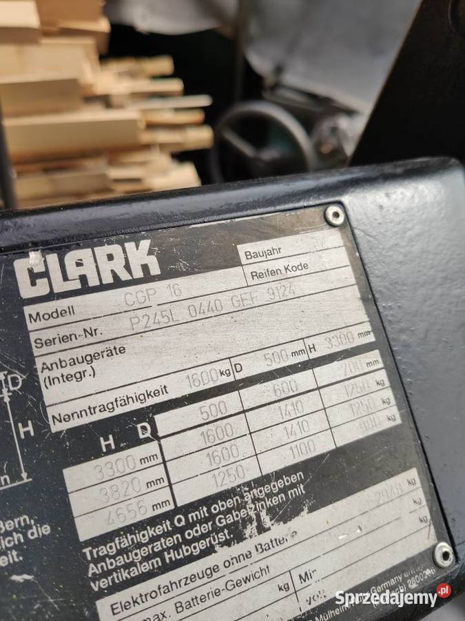 Wózek widłowy Clark 16 t przesuw z Niemiec LPG