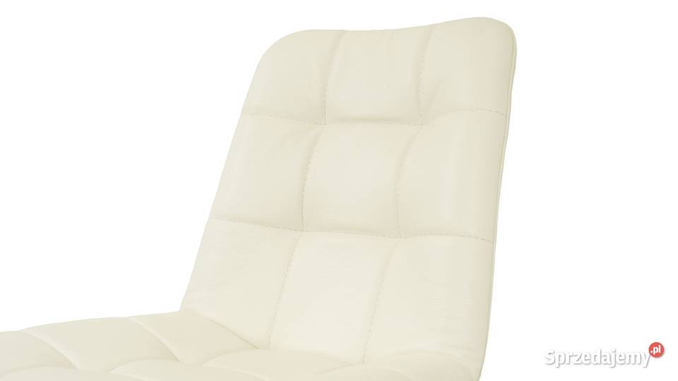 Krzesło Axel pikowane w kremowej skórze 48cm Toruń sprzedam