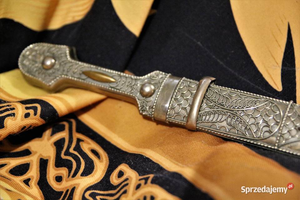 Oryginalny srebrny kindżał kamakaukaski sztylet podlaskie