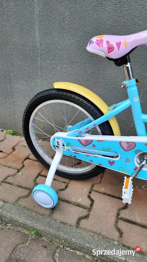 Rower dziecięcy 18 dziewczęcy z bocznymi kółkami Dębica