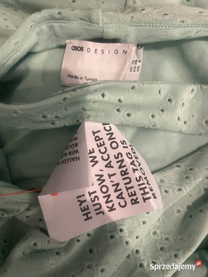 Asos sukienka koktajlowa mietowa marszczona nowa Ołówkowa  Choszczno sprzedam