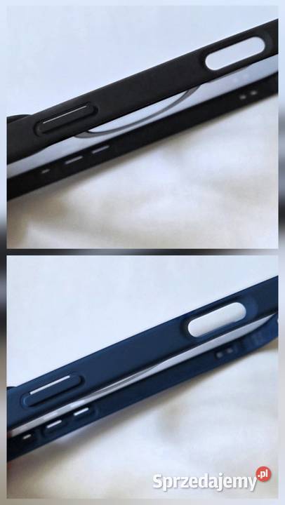 Etui przezroczyste niebieskie i czarne z MagSafe