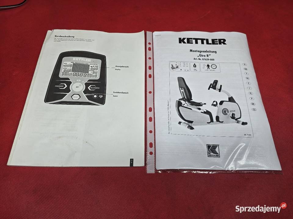 Piękny Rower Poziomy Kettler Giro R Tour 600 Sprzęt do ćwiczeń Ostrzeszów