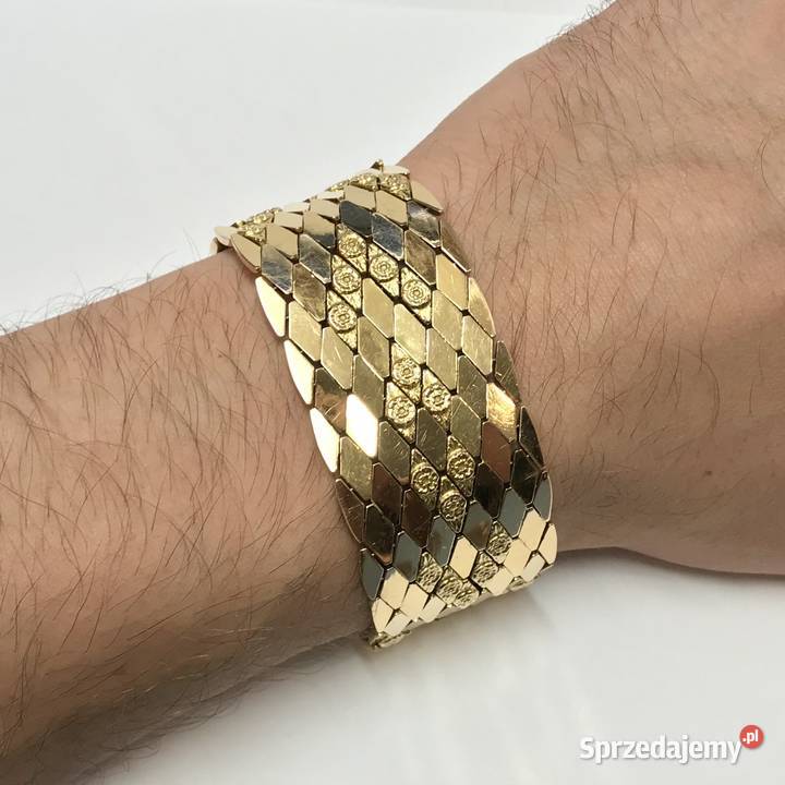 Złota BRANSOLETKA damska 18K półsztywna CUDOWNA Warszawa sprzedam