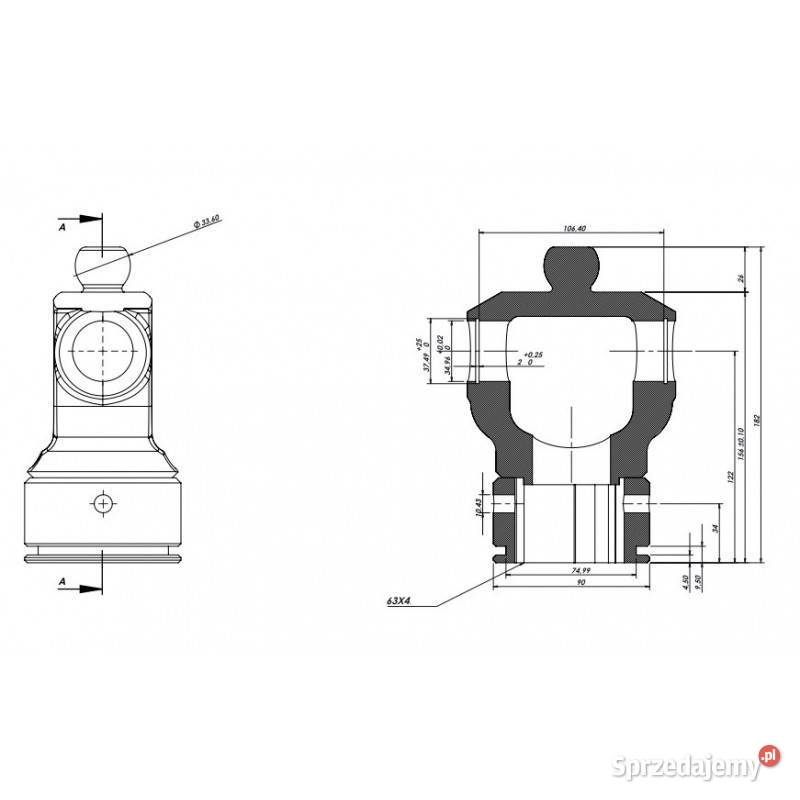 Widłak profilowy na rurę 63x4 35x106335x11380