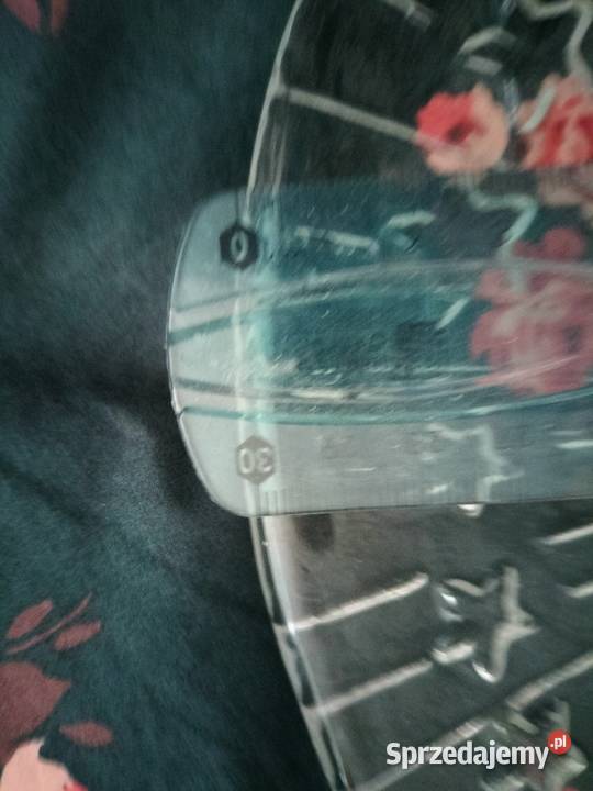 Duży talerz ciężka patera szklana z aniołem Choszczno