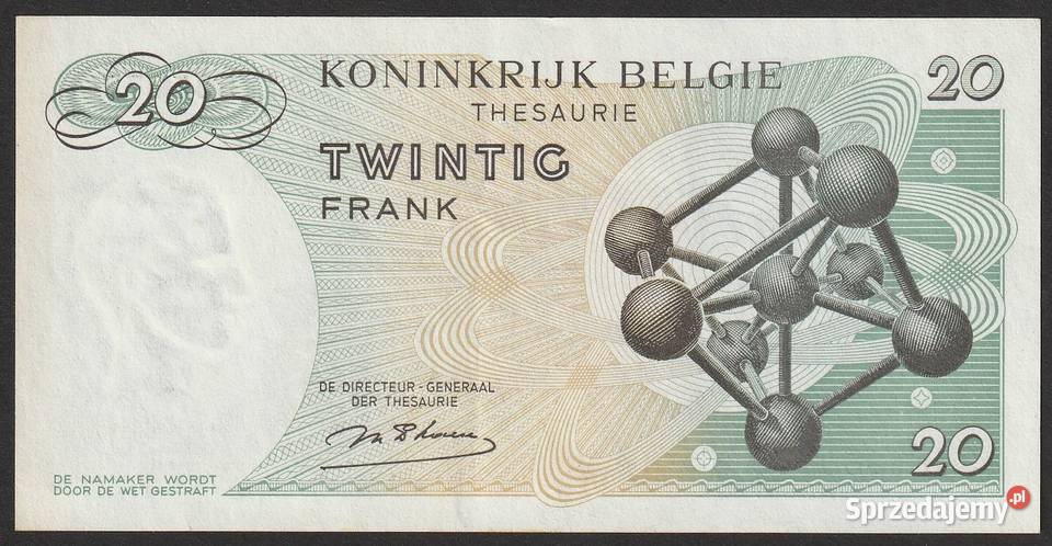 BELGIA 20 FRANKÓW 1964 STAN BANKOWY UNC Łódź