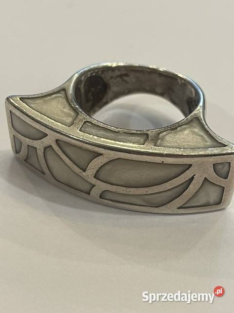 Pierścionek z masy perłowej i srebra 925 Kraków sprzedam