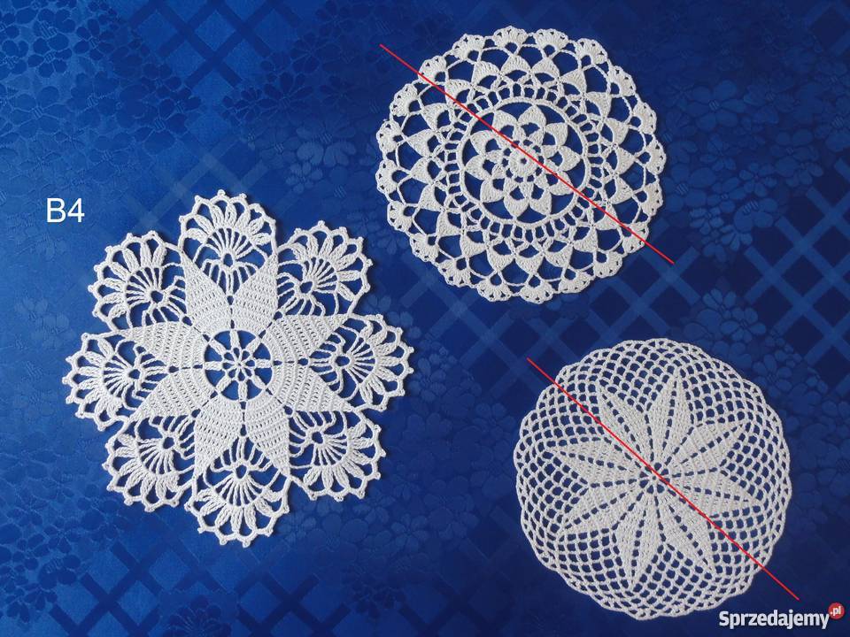 Serwetki białe szydełkowe na szydełku 1519 Lublin