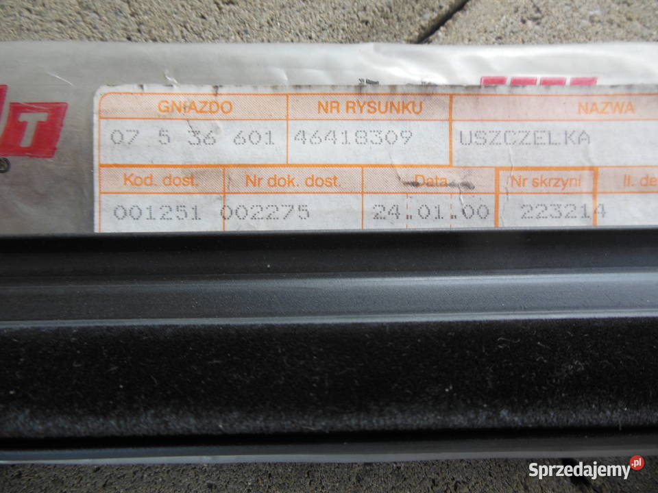 Uszczelka szyby drzwi prawy tył Fiat Palio Siena Kozy