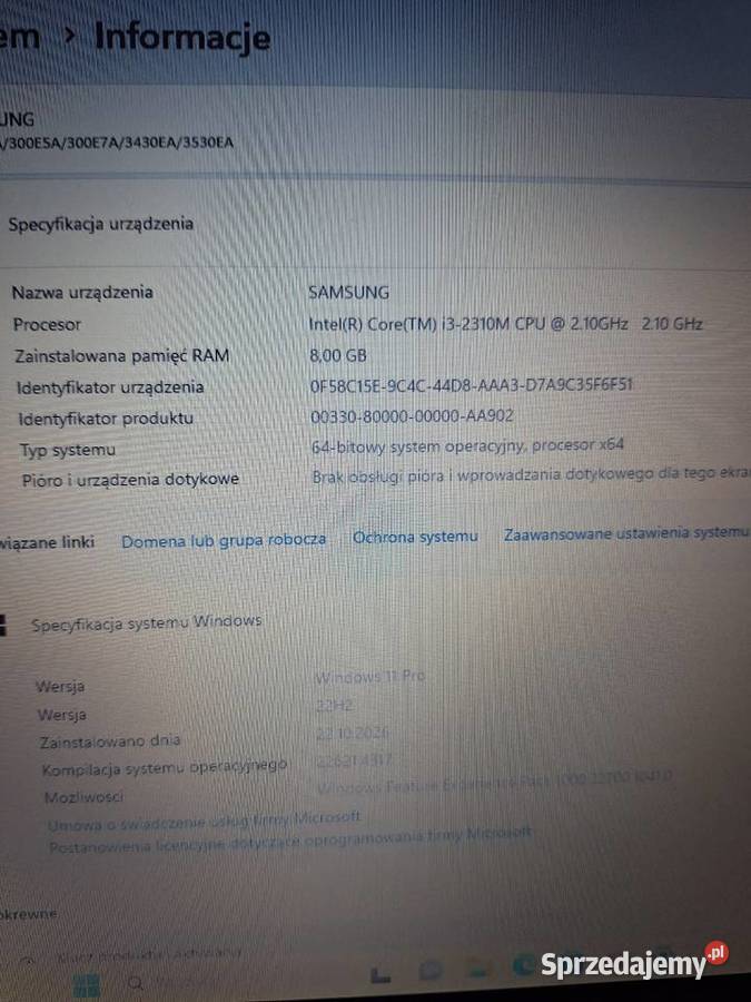 Laptop Samsung 17 z Windows 11 Nowa Sól sprzedam