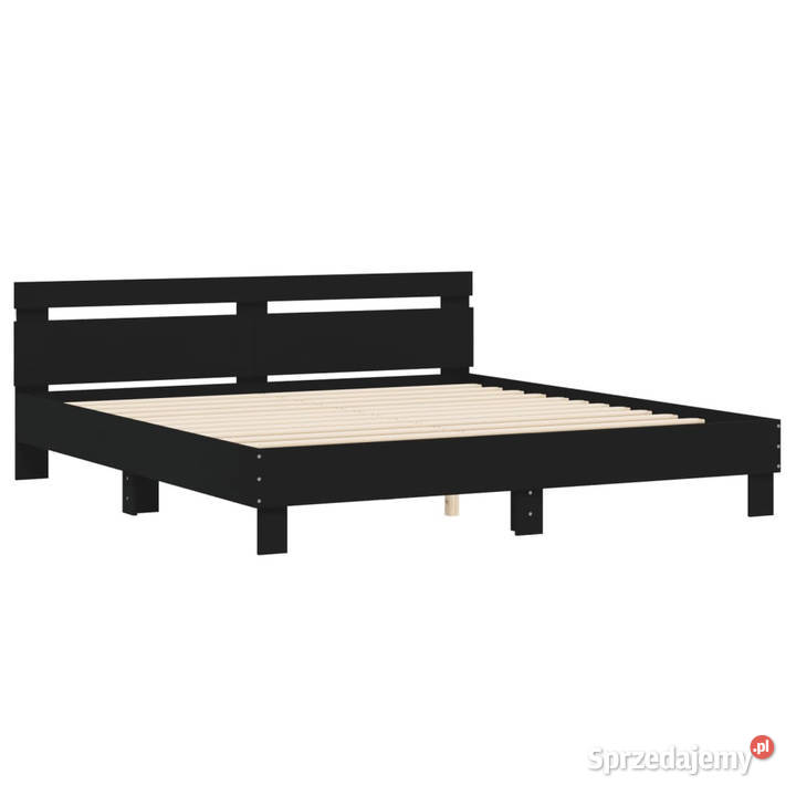 Rama łóżka z wezgłowiem i LED czarna 160x200 Warszawa sprzedam