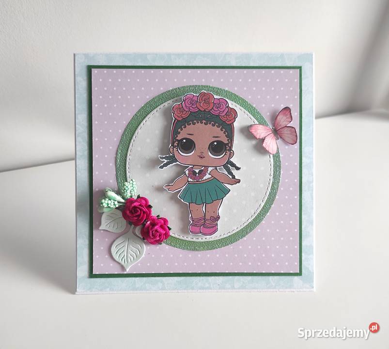 Kartka ręcznie robiona na urodziny LOL Rękodzieło Łódź sprzedam