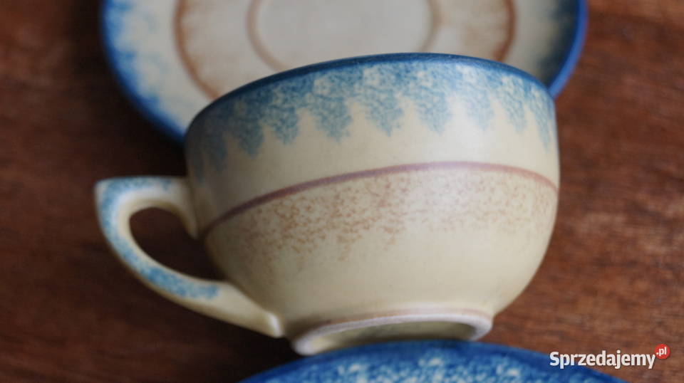 Bunzlau Bolesławiec trio do kawy lata 20 wielkopolskie Mrowino